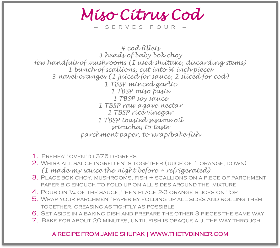 RECIPE miso citrus cod