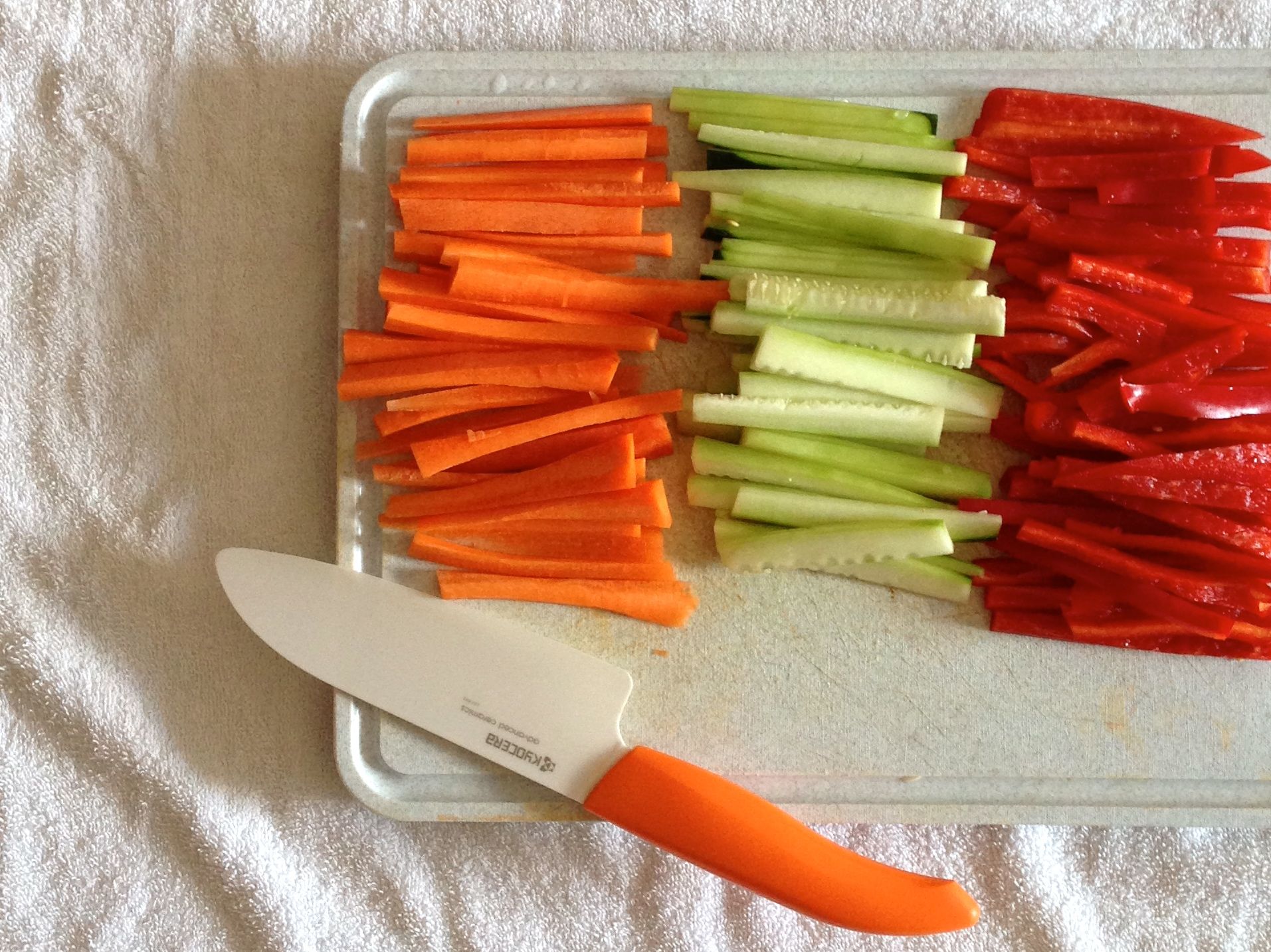 veggies sliced