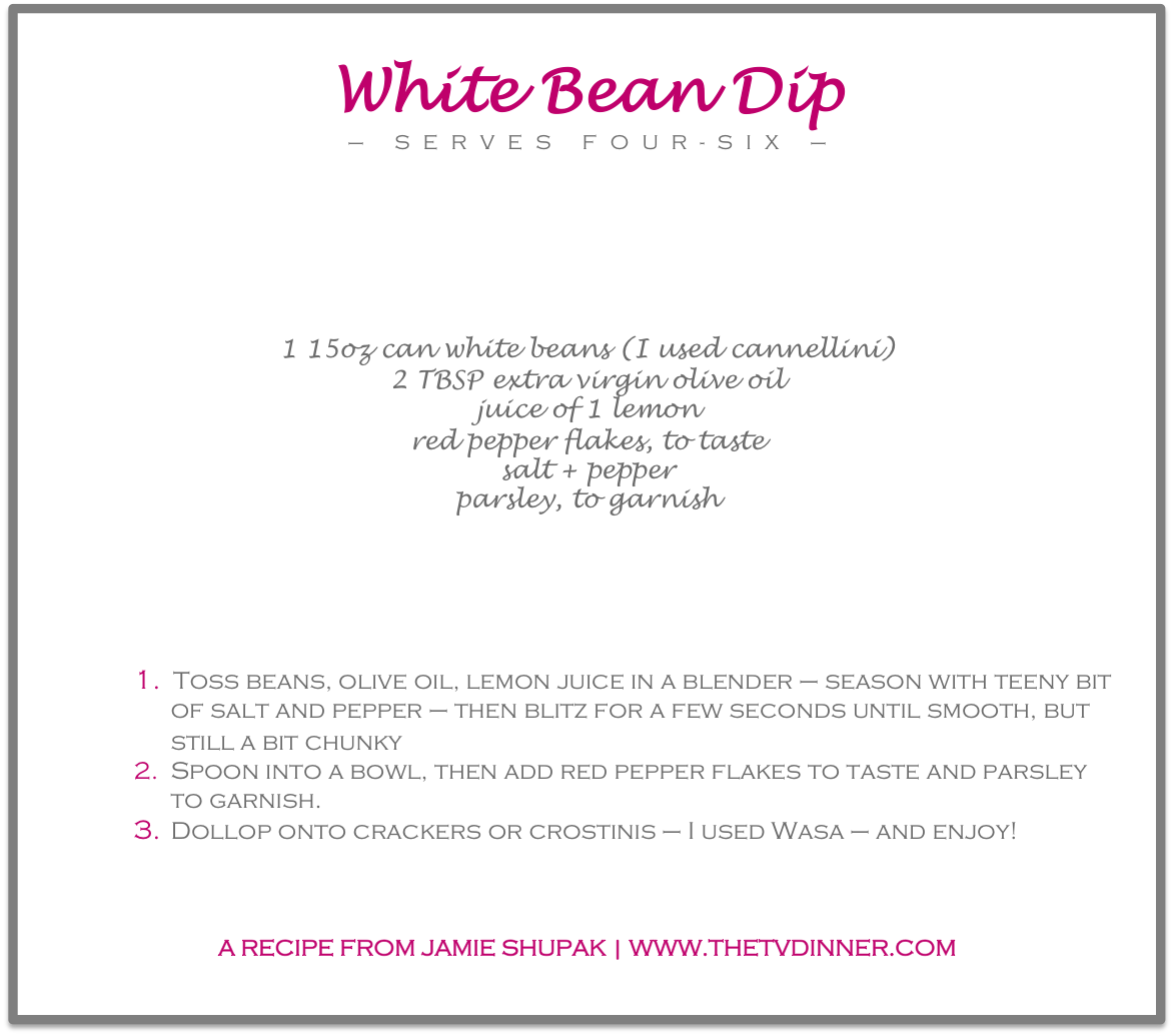 RECIPE white bean dip