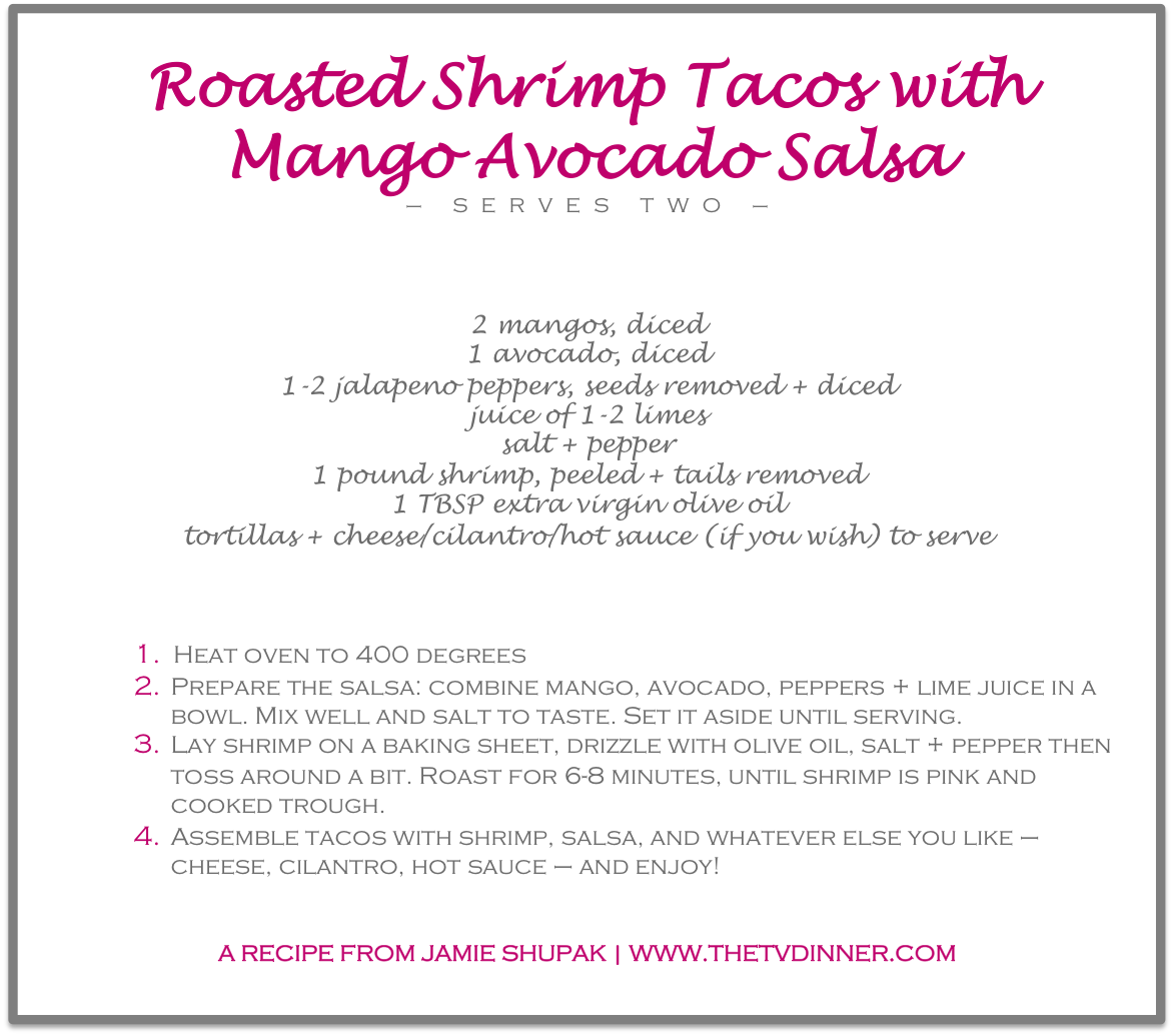 RECIPE roasted shrimp tacos