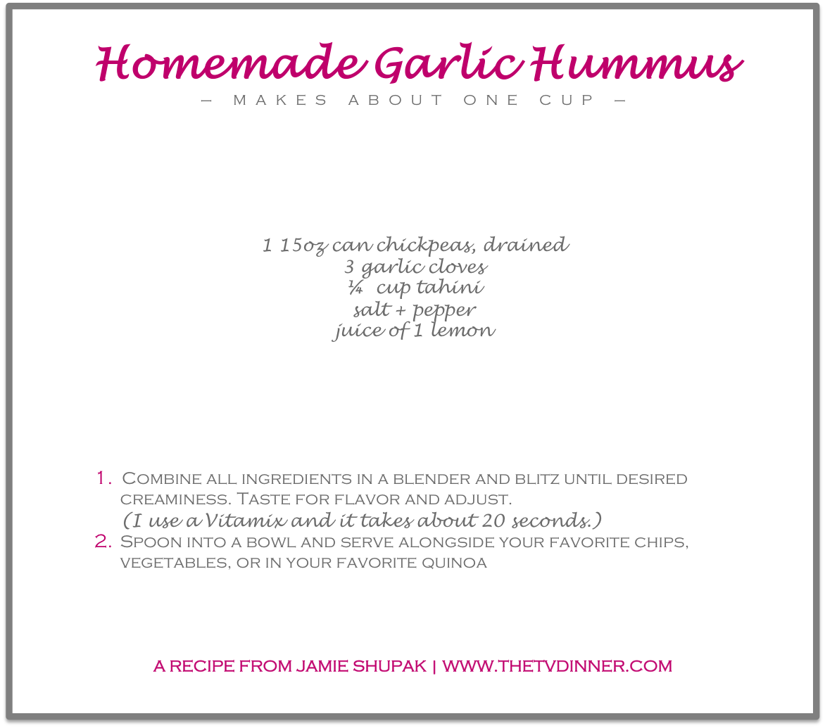 RECIPE garlic hummus